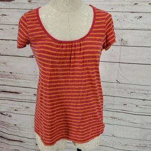 Two hearts maternity S distressed striped t shirt